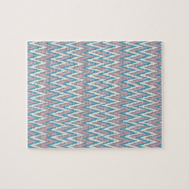 Puzzle Dusty rose et bleu iKat (Horizontal)