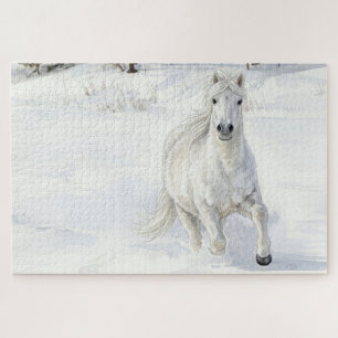 Puzzle Dyfra le cheval islandais galopant dans la neige