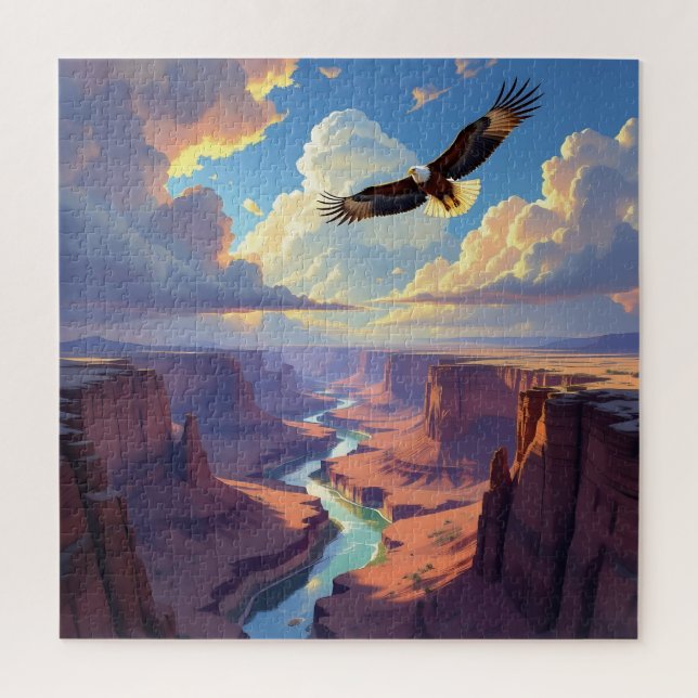 Puzzle Eagle Flying over a Canyon (Vertical)