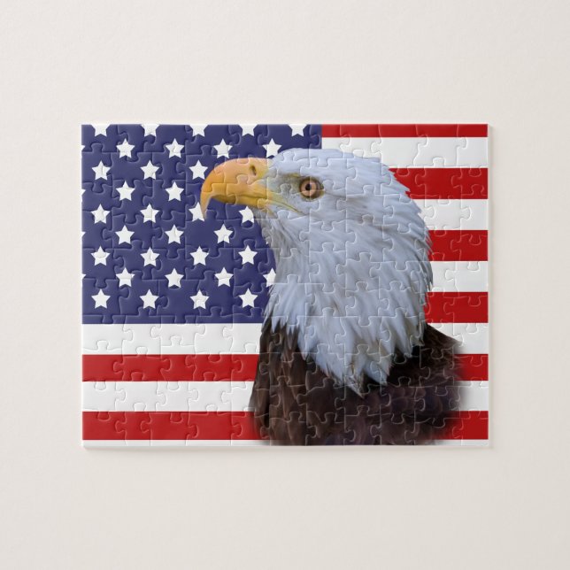Puzzle Eagle patriotique et drapeau des USA (Horizontal)