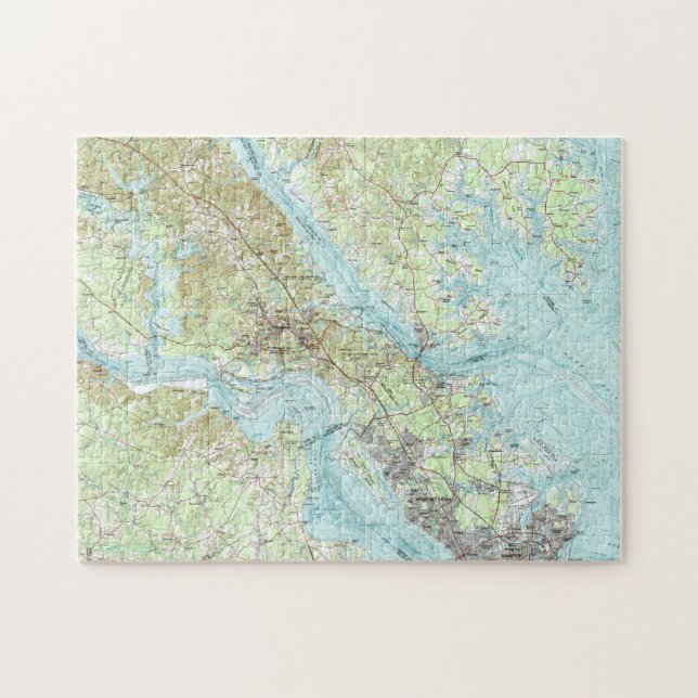 Puzzle Eau de marée la Virginie Map (1984) (Horizontal)