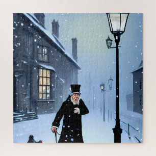 Puzzle Ebenezer Scrooge Snowy rue victorienne