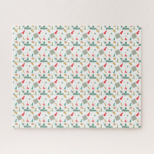 Puzzle Échecs de Noël - Pièces, Arbre, Holly et Reindeder
