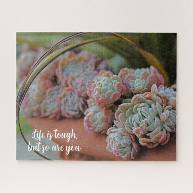 Puzzle Echeveria Rose La vie succulente est difficile (Horizontal)