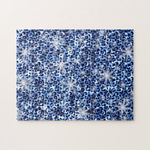 Puzzle Éclats de guépards bleus
