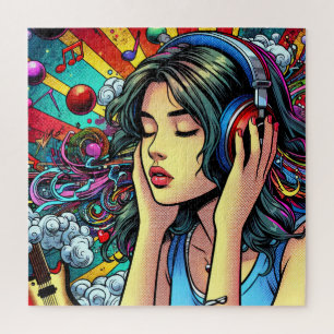 Puzzle Écouter de la musique sur les écouteurs Psychédéli
