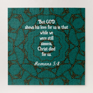 Puzzle Écriture d'amour de Dieu Citation Romains 5:8