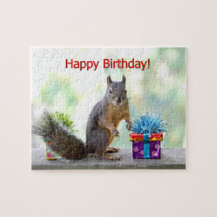 Puzzle Écureuil de joyeux anniversaire