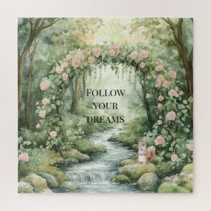 Puzzle Écureuil de la forêt florale rose