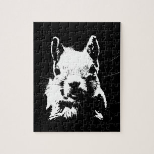 Puzzle Écureuil Pop Art Animaux Noir & Blanc