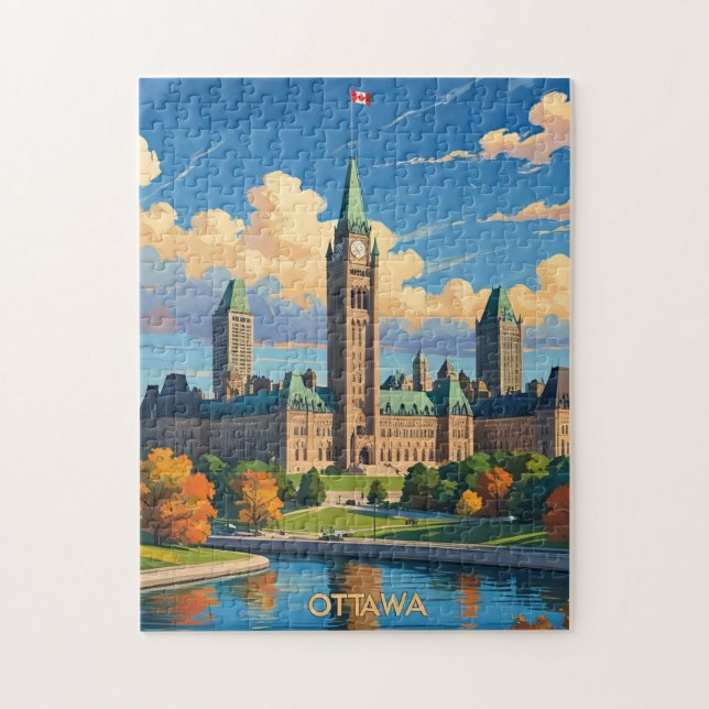 Puzzle Édifice du Parlement du Canada Ottawa, City Skylin (Vertical)