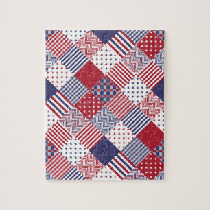 Puzzle Édredon blanc des Etats-Unis et bleu rouge