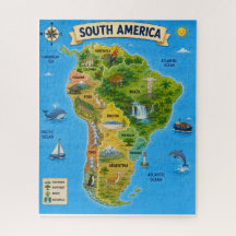 Puzzle éducatif Carte de l'Amérique du Sud pour le