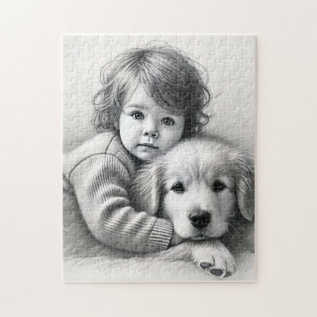 Puzzle Effet de croquis capturé pour l'innocence des enfa (Vertical)