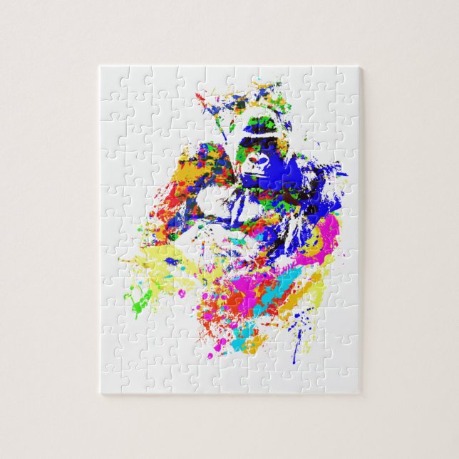 Puzzle Effet de peinture d'éclaboussure de gorille de (Vertical)