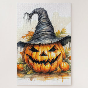 Puzzle Éffrayant Happy Halloween Citrouille