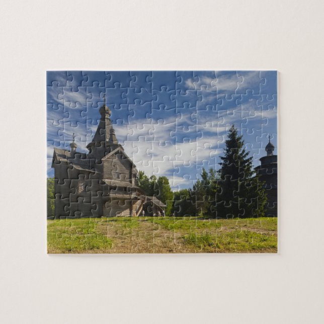 Puzzle Église orthodoxe russe traditionnelle en bois (Horizontal)