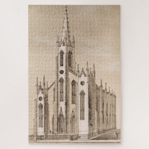 Puzzle Église Saint-Nicolas de New York croquis vintage