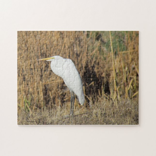 Puzzle - Egret in Grass (Horizontal)
