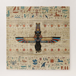 Puzzle Egyptian Cat - Bastet on papyrus