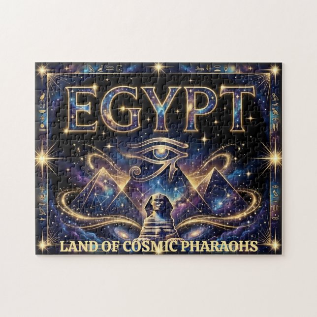 Puzzle Egyptian Eye of Horus Cosmic Pyramid Art (Horizontal)