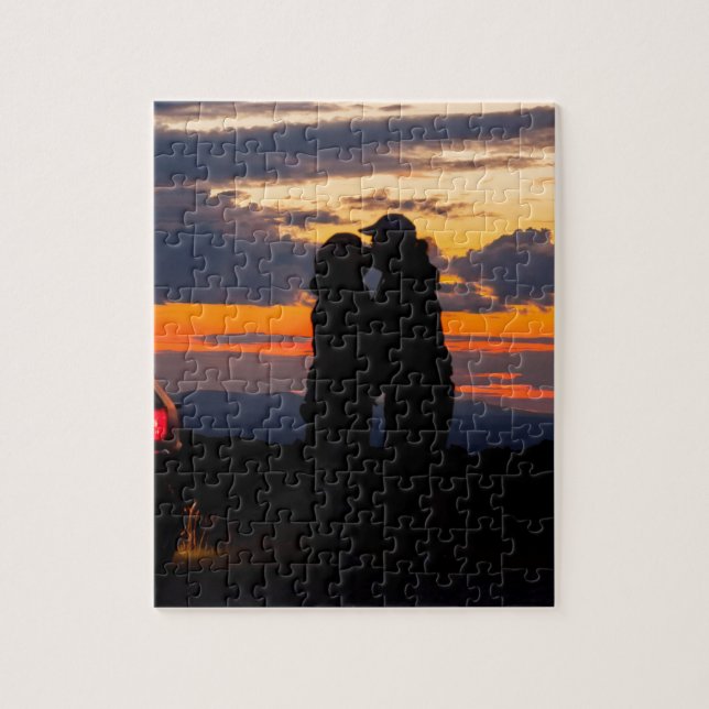 Puzzle EL Camino au coucher du soleil avec des baisers de (Vertical)