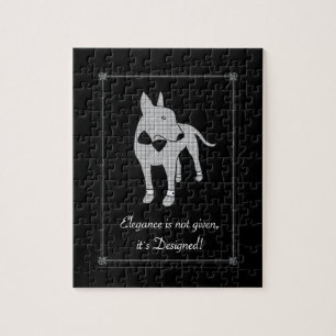 Puzzle Elegance English Bull Terrier cravate noire art an