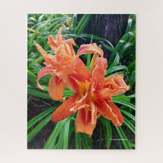 Puzzle Elégant Bedeweed Orange Double Flowlinlies (Vertical)