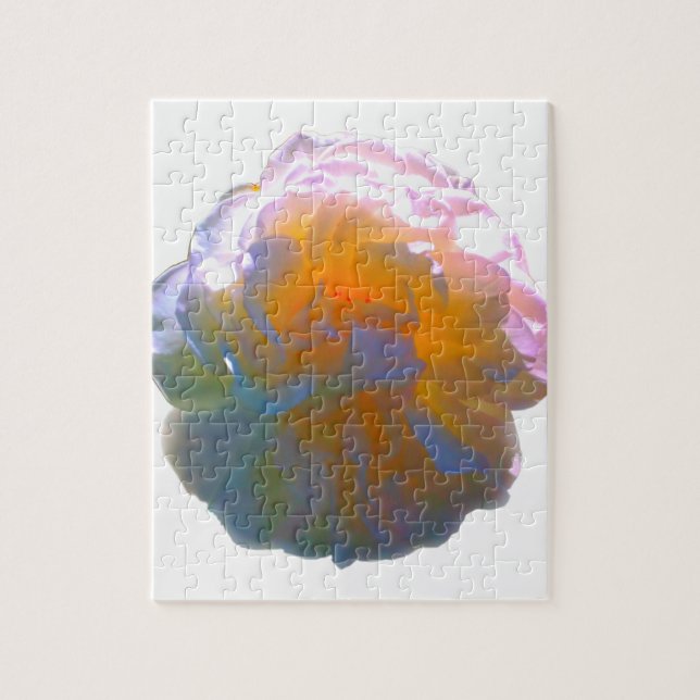 Puzzle Elégant blanc pêche orange roses (Vertical)
