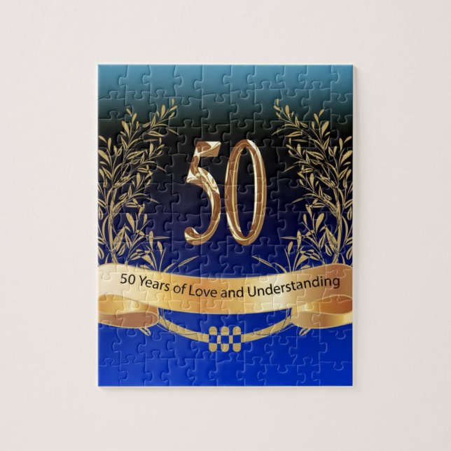 Puzzle Élégant cadeau du 50e anniversaire du Mariage (Vertical)