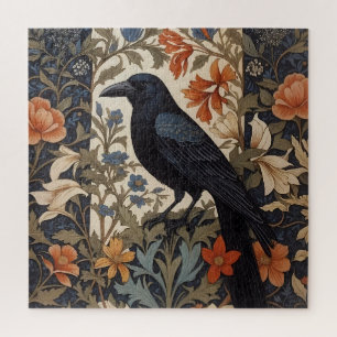 Puzzle Elégant corbeau noir William Morris Inspiré Floral