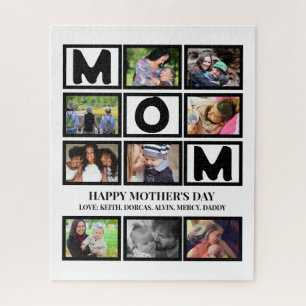Puzzle Elégant Custom Happy Mothers Day 9 Photo Collage