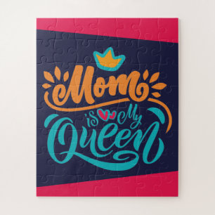 Puzzle Elegant Design Typografy Maman Is My Queen