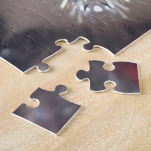 Puzzle Élégant Festif Star de Noël Bleu brillant Blanc