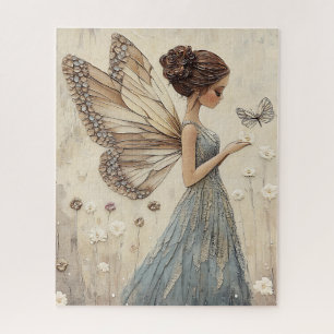 Puzzle Elégant Imaginaire de mosaïque de fée et papillon 