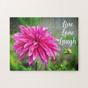 Puzzle Elégant Jardin Rose Dahlia Motivation