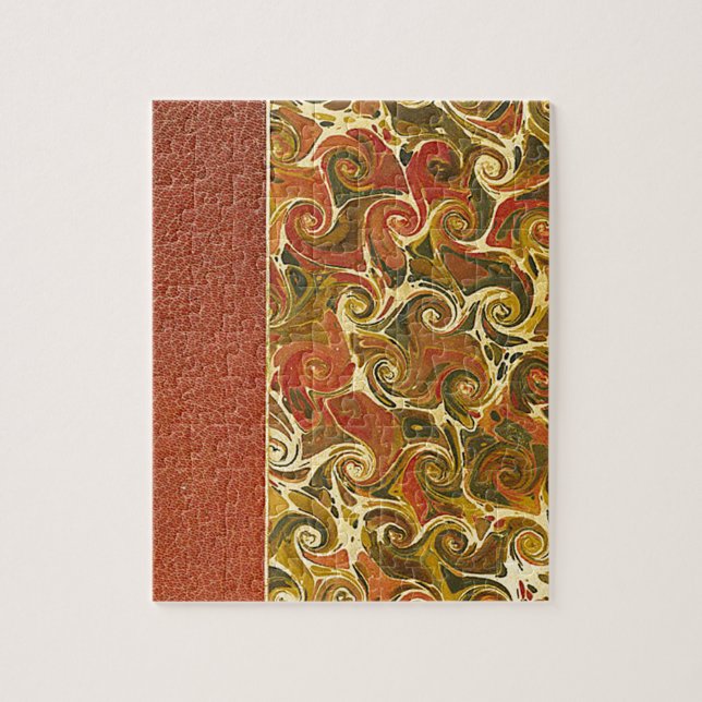 Puzzle Élégant livre d'antiquités, Motif de swirl orné (Vertical)