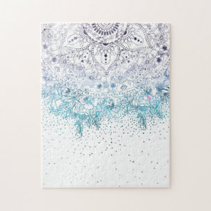 Puzzle Elégant mandala floral et confetti image