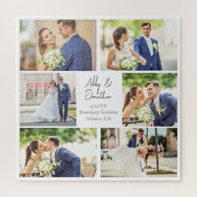 Puzzle Élégant photo de mariage récent Collage Mariage An (Vertical)