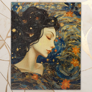Puzzle Élégant Portrait Starry Nuit Art Nouveau