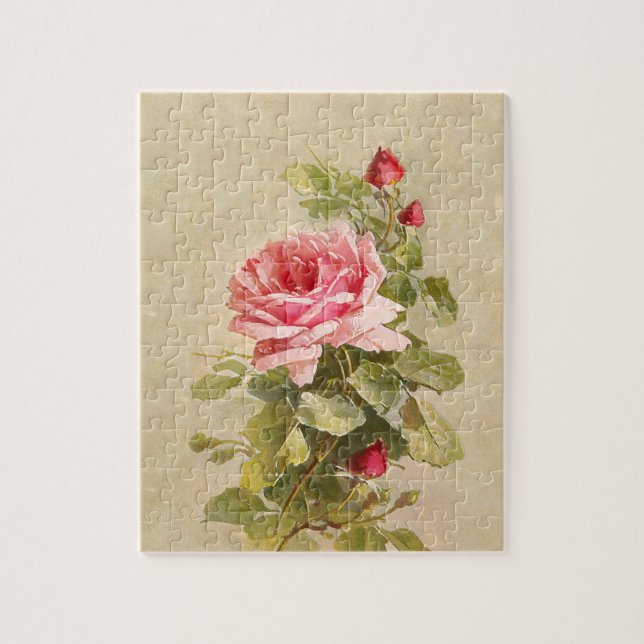 Puzzle Elegant Vintage Pink Roses (Vertical)