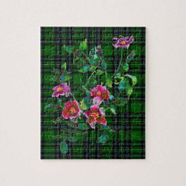 Puzzle Elégante couleur magenta rose flancs d'aquarelle p (Vertical)