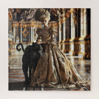 Puzzle Élégante femme baroque avec Black Pantha