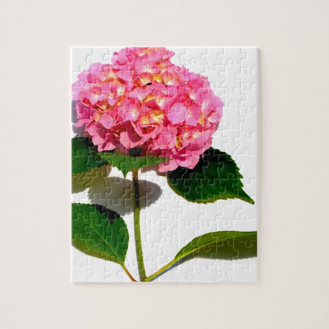 Puzzle Elégante hydrangée rose fleurie rose (Vertical)