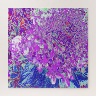 Puzzle Élégante Hydrangée violette et bleu limelight