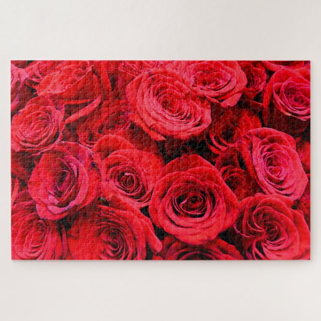Puzzle Élégantes fleurs rouges à fleurs rouges Roses roug (Horizontal)