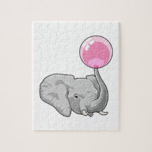 Puzzle Eléphant avec ballon