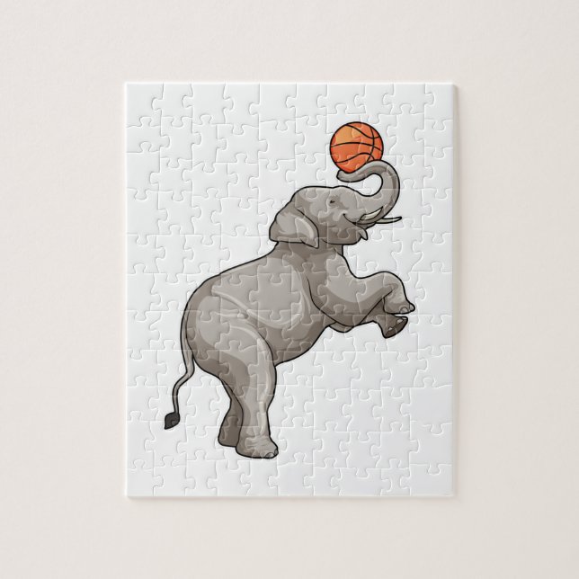 Puzzle Elephant avec basket-ball (Vertical)