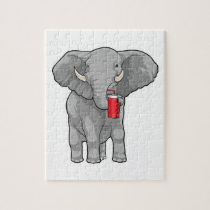 Puzzle Eléphant Boire de la tasse