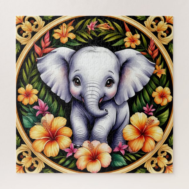 Puzzle Éléphant de bébé adorable (Vertical)